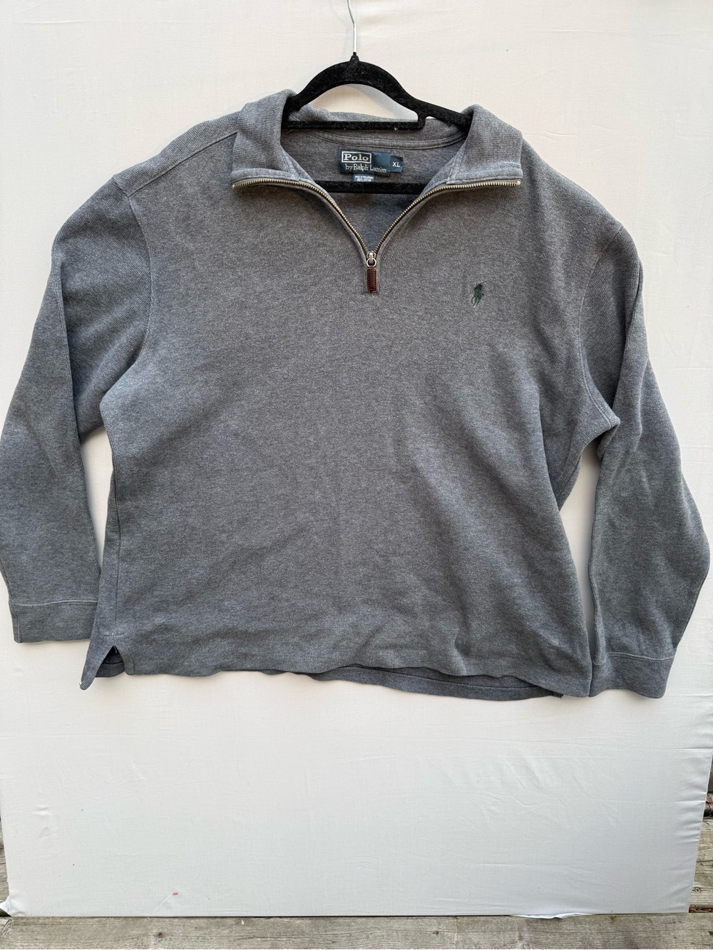 Polo by Ralph Lauren Gray Half-Zip Pullover Sweater 100% Cotton